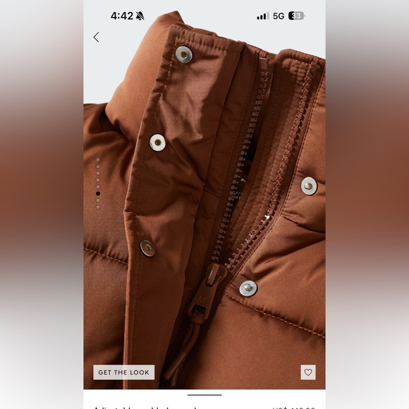 Mango Adjustable padded anorak. Puffer Jacket Brown - Picture 5 of 12
